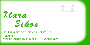 klara sikos business card